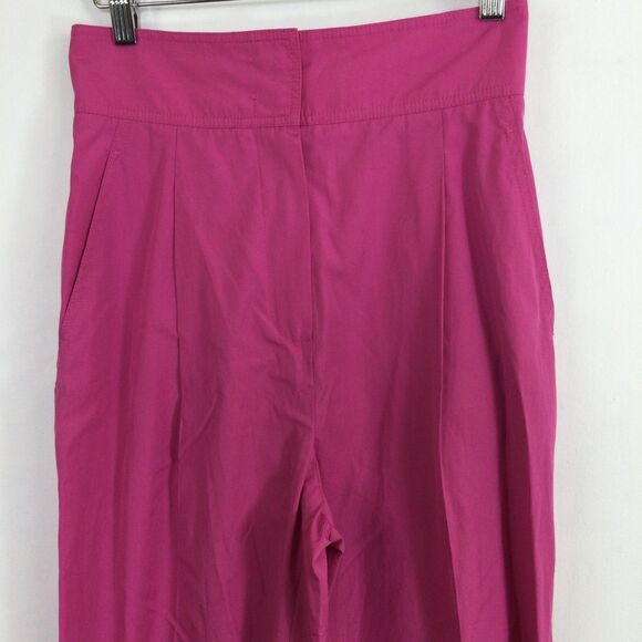 Max Mara Studio Womens Argenta Cotton Trouser Pants Fuchsia Pink Size 4 NWT - Picture 10 of 13